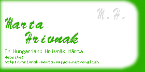 marta hrivnak business card