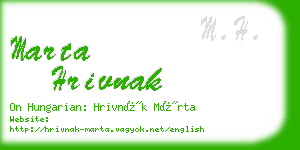 marta hrivnak business card